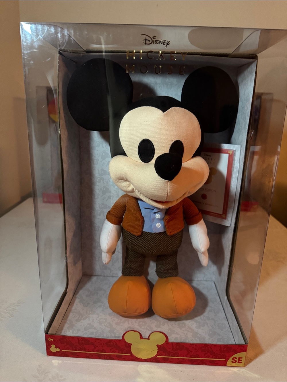 Collector Mickey Mouse Plush 70th Anniversary honoring Walt’s Favorite Sweater